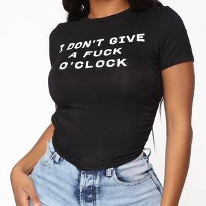 Idgaf o'clock backless shirt